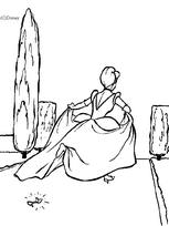 coloriage Cendrillon perd sa pantoufle de verre